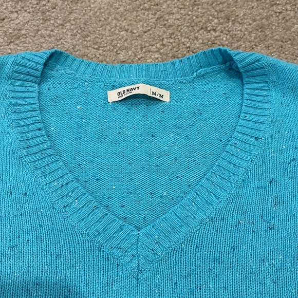 Old Navy turquoise v neck sweater - Picture 2 of 5